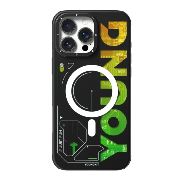 iPhone 16 Pro Max Young kit Futuristic and Digital Magsafe Case – Green