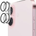 iPhone 16 Plus Camera Screen Protector 9H 3D Tempered Glass Protector Full Cover Case – Clear