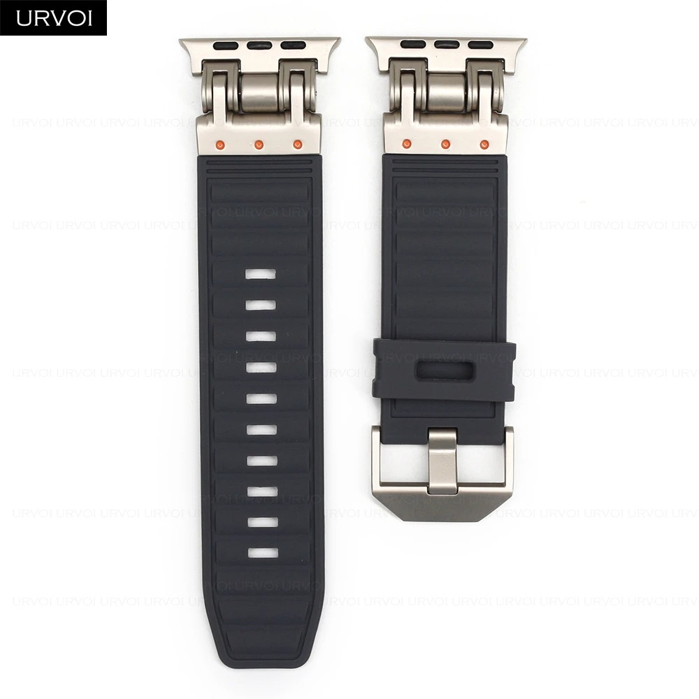 main-image-7 Soft Silicone Band For Apple Watch Ultra 2 / Ultra 42mm to 49mm Sport Rubber Strap For iWatch Series 9  8 7 6 5 4 se Men Bracelet Midnight - Image 1