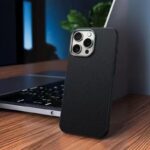 iPhone 16 Pro Max Plain & Simple PU Leather Case Black