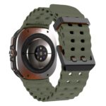 Soft Loop Silicone Bracelet for Samsung Galaxy Watch 7 Ultra 47mm Sports Men Strap for Watch ULTRA7 47mm NO Gaps Curved End Band - Army Green