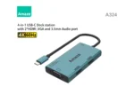 AMAZE A324 Type C to Dual HDMI + VGA + Audio Hub – Black - Image 2