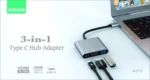 AMAZE A313 3-in-1 Type C Hub Adapter – Black - Image 3