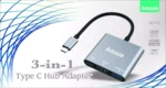 AMAZE A313 3-in-1 Type C Hub Adapter – Black - Image 2