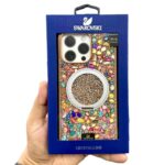 iPhone 16 Pro Max Swarovski Stones Design With Magsafe Stand Pink