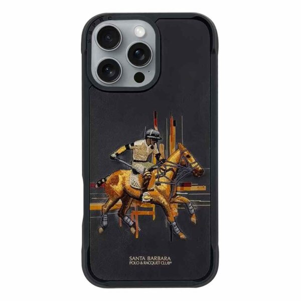 iPhone 16 Pro Max CEDRIC Series Embroidered Case Black