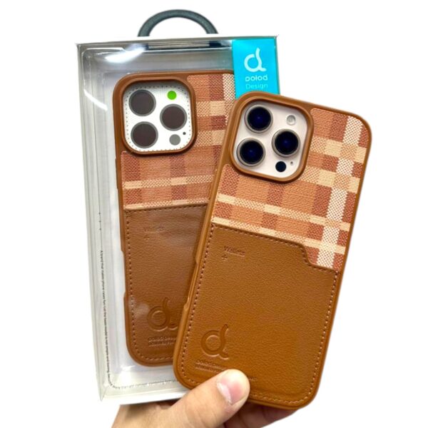 iPhone 16 Pro Max Dolod Design Leather Wallet Case Brown
