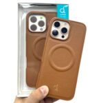 iPhone 16 Pro Max Dolod Design Leather Magsafe Case Brown