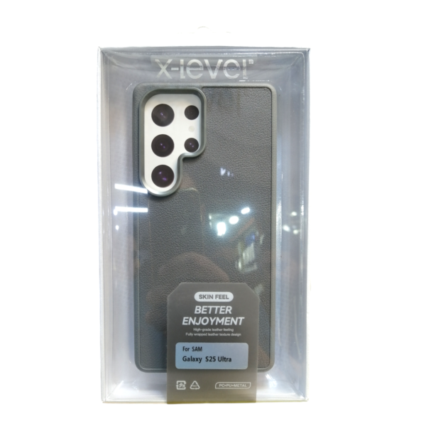 Samsung Galaxy S25 Ultra X-Level Skin Feel Leather Case – Grey