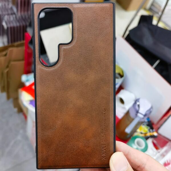 Samsung Galaxy S25 Ultra X-Level Retro Business PU Leather Back Protector Shell Brown