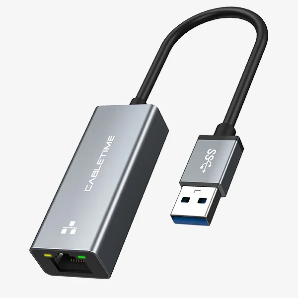 CABLETIME USB 3.0 to Gigabit Ethernet Adapter 1000Mbps RJ45