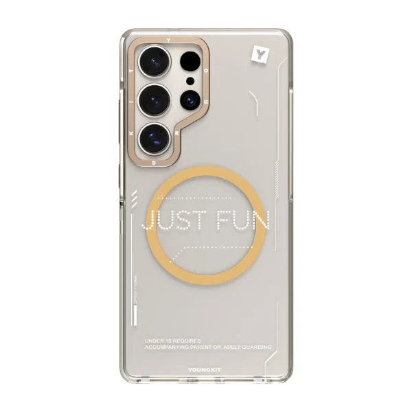 Samsung S25 Ultra Youngkit Removable Crystal Non-Yellowing Transparent Gold Case