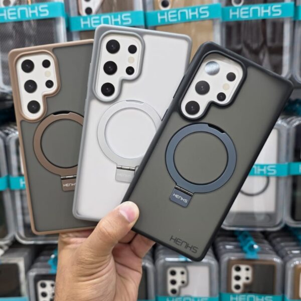 Samsung S25 Ultra Henks Matte Finish MagSafe Case Black / Natural / Desert | Color Border Design