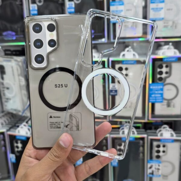 Samsung S25 Ultra Transparent MagSafe Cover by J-Case – Shockproof + Wireless Charging Support