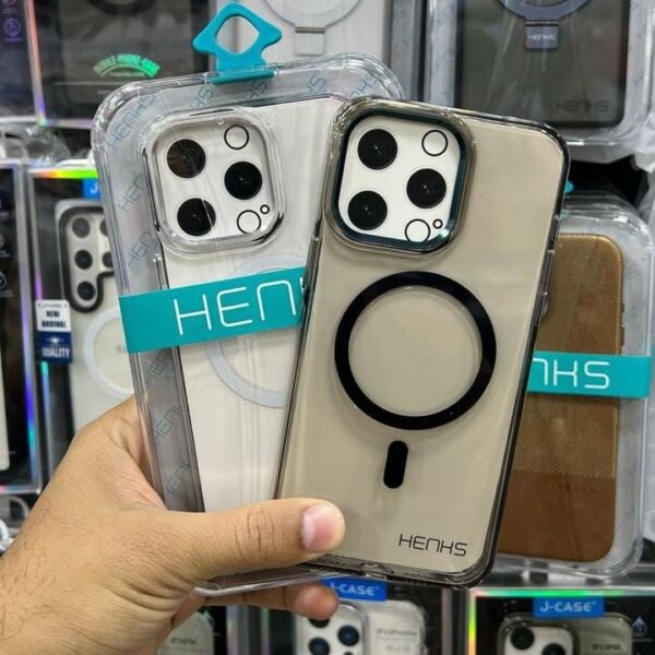 iPhone 15 Pro Max HENKS MagSafe PC Case – Transparent Black/White