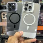 iPhone 15 Pro Max Kajsa MagSafe Clear Case – Transparent with Black/White MagSafe Ring