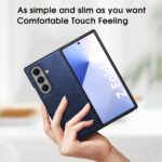 Samsung Galaxy Z Fold 7 X-level, Thin Slim Premium PU Leather | Bumper | Shockproof Protection | Folding Phone Case | Blue - Image 5