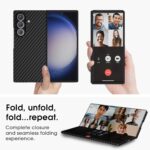 Samsung Galaxy Z Fold 7 X-level Case, Slim Fit Carbon Fiber Matte Cover, Non-Slip Touch Feeling, Anti-Scratch Shockproof Protective Phone Case, Black - Image 6