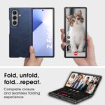 Samsung Galaxy Z Fold 7 X-level, Thin Slim Premium PU Leather | Bumper | Shockproof Protection | Folding Phone Case | Blue - Image 6