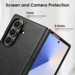 Samsung Galaxy Z Fold 7 X-level, Thin Slim Premium PU Leather | Bumper | Shockproof Protection | Folding Phone Case | Black - Image 7