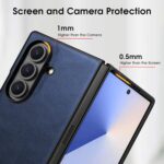 Samsung Galaxy Z Fold 7 X-level, Thin Slim Premium PU Leather | Bumper | Shockproof Protection | Folding Phone Case | Blue - Image 8