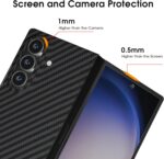 Samsung Galaxy Z Fold 7 X-level Case, Slim Fit Carbon Fiber Matte Cover, Non-Slip Touch Feeling, Anti-Scratch Shockproof Protective Phone Case, Black - Image 4