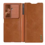 Samsung Galaxy Z Fold 7 Nillkin Qin Pro Leather case (S-PEN version) Brown