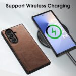 Samsung Galaxy Z Fold 7 X-level, Thin Slim Premium PU Leather | Bumper | Shockproof Protection | Folding Phone Case | Brown - Image 4