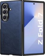 Samsung Galaxy Z Fold 7 X-level, Thin Slim Premium PU Leather | Bumper | Shockproof Protection | Folding Phone Case | Blue - Image 2