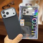 iPhone 17 Pro Max Luxo Life Collection PC Case – Multicolor Pitaka Style Carbon Design Protective Back Cover Design 16