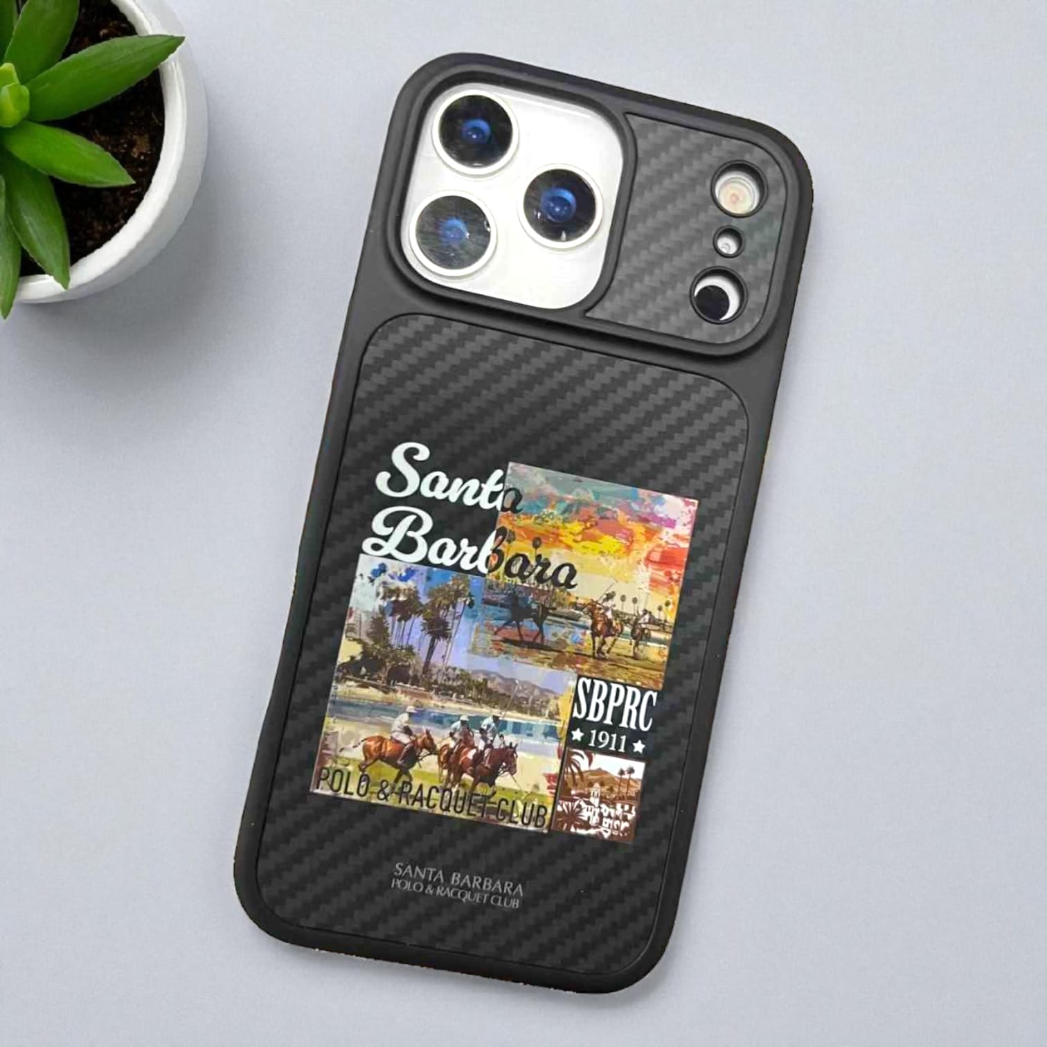 iPhone 17 Pro Max Polo Elvis Series Design 3 Carbon Texture Hard MagSafe Case – Premium Black Protective Back Cover