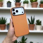 iPhone 17 Pro Max KZDOO Noble Collection Full Coverage Leather Case – Luxury Protective Back Cover Cosmic Orange