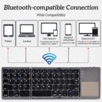 B033 Mini Folding keyboard With Touchpad Wireless Bluetooth-compatible Keyboard For iPad / Mobile Phones / Tablet Bluetooth Keyboard - Image 3
