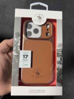 iPhone 17 Pro Max Santa Barbara Polo Lucas Series Leather Magsafe Case With Camera Protection Gold - Image 3