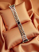 Elegant Ladies Metal Chain Strap with Sparkling Stones for Apple Watch 42/44/45/46/49mm Ultra & Ultra 2 – Gold (Design10) - Image 2