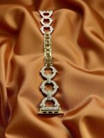 Elegant Ladies Metal Chain Strap with Sparkling Stones for Apple Watch 42/44/45/46/49mm Ultra & Ultra 2 – Gold - Image 2