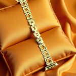 Elegant Ladies Metal Chain Strap with Sparkling Stones for Apple Watch 42/44/45/46/49mm Ultra & Ultra 2 – Gold (Design2)