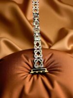 Elegant Ladies Metal Chain Strap with Sparkling Stones for Apple Watch 42/44/45/46/49mm Ultra & Ultra 2 – Gold (Design2) - Image 2