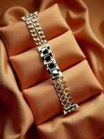 Elegant Ladies Metal Chain Strap with Sparkling Stones for Apple Watch 42/44/45/46/49mm Ultra & Ultra 2 – Gold (Design3)