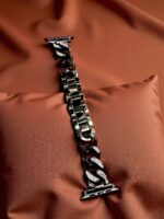 Elegant Ladies Metal Chain Strap with Sparkling Stones for Apple Watch 42/44/45/46/49mm Ultra & Ultra 2 – Black (Design4) - Image 2