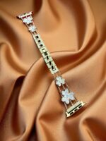 Elegant Ladies Metal Chain Strap with Sparkling Stones for Apple Watch 42/44/45/46/49mm Ultra & Ultra 2 – Gold (Design6) - Image 2