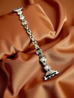 Elegant Ladies Metal Chain Strap with Sparkling Stones for Apple Watch 42/44/45/46/49mm Ultra & Ultra 2 – Gold (Design9) - Image 2