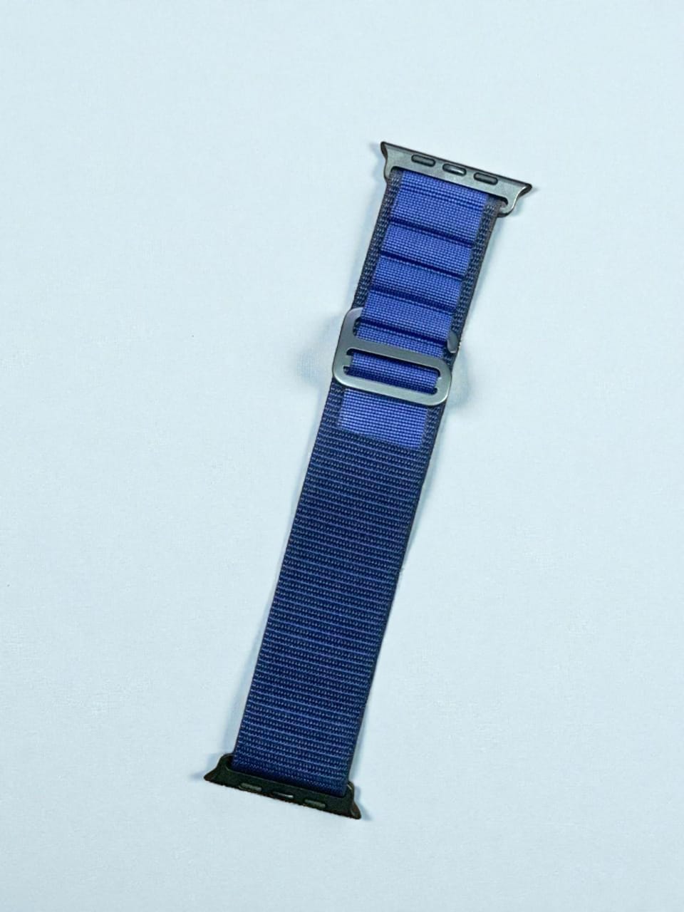 Alpine-loop-Series-11-blue-1 42mm-44mm-45mm-49mm Premium Blue Nylon Alpine Loop Band for Apple Watch Series 11 With Black Connector & Buckle - Image 1