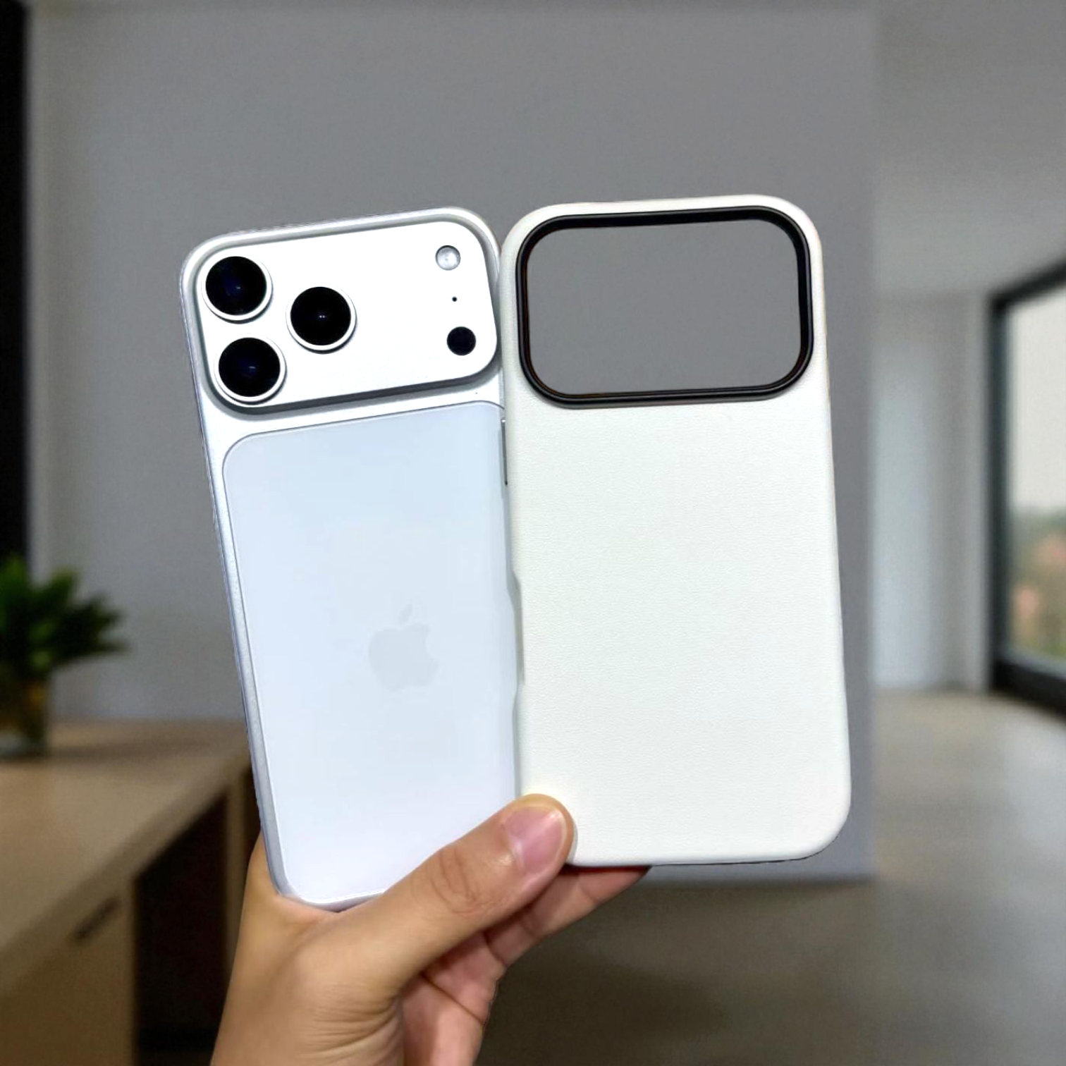 IMG-20251024-WA0037 iPhone 17 Pro Max KZDOO Noble Collection Full Coverage Leather Case – Luxury Protective Back Cover Cosmic White - Image 1