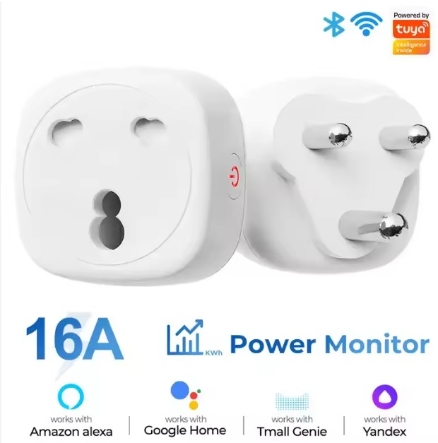 0 Heavy Duty 3 Pin Smart Plug 16A with Power Monitoring, Child Lock, WiFi Smart Socket for AC, Water Motor & Pressure Pump | Tuya Smart Life App | Works with Alexa & Google Home - Image 1