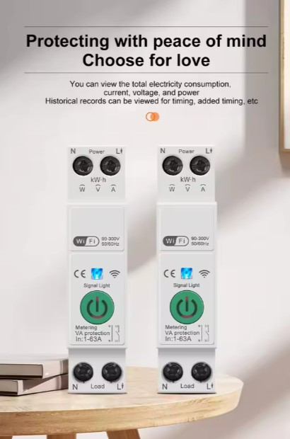 1 WiFi Smart Circuit Breaker 1P 63A DIN Rail with Power Metering | Tuya Smart Life App Remote Control - Image 1