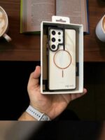 Samsung S25 Ultra Henks Noble Pro Mag Series Stand Case – Slim Transparent Cover with Colored Border & Magnetic Ring Support - Image 6