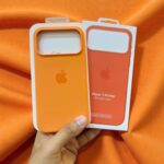 iPhone 17 Pro Max Silicone Case with MagSafe – Soft Touch Orange Cover