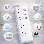 Newest UK Smart WiFi Socket Power Strip Multi Plug with 4 Plug 4 USB Port for Home Office | Wifi Extension | Wifi switch | Wifi Switches