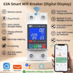 Tuya Smart Wifi Single Phase 63A (Unit Lock) PC Digital Display Current Leakage Breaker | Smart Breaker | Smart switch